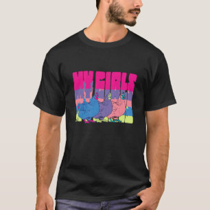Camiseta Galería Retro De Mis Chicas Gallinero Aves Animale