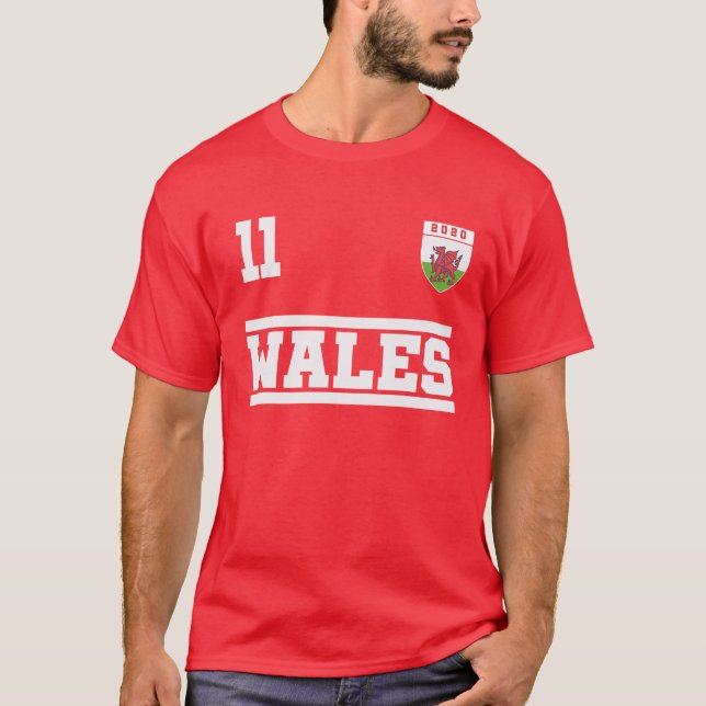 Camiseta Gales 11 | Jers del equipo de fútbol galés del Eur (Anverso)