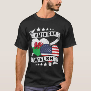 Camiseta galés americano mitad americano mitad galés