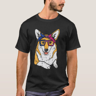 Camiseta Galés Corgi Dog Bandana LGBTQ Bisexual Bandera Gay