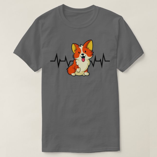 Camiseta Galés Corgi Heartbeat (Diseño del anverso)