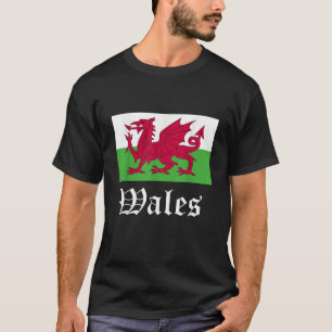 Camiseta Gales Ddraig Goch Gales Roots Bandera galesa Cymru
