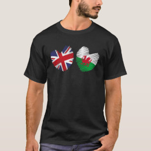 Camiseta Gales Gran Bretaña Corazón de Gran Bretaña Bandera