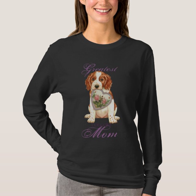 Camiseta Gales Springer Spaniel Heart Mom (Anverso)