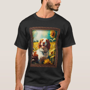 Camiseta Gales Springer Spaniel Pintura Flor de girasol M