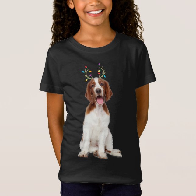Camiseta Galesa Springer Navidades españoles de renos Perro (Anverso)