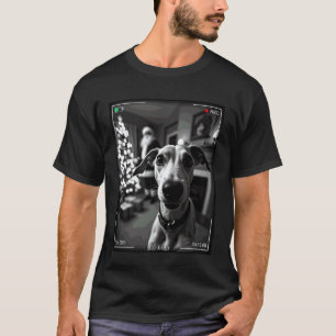 Camiseta Galgo atrapa a Santa en cámara de Navidad