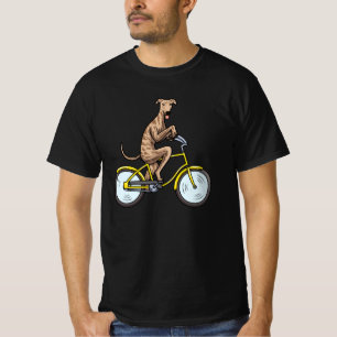 Camiseta Galgo Espanol Dog con bici esquisto español