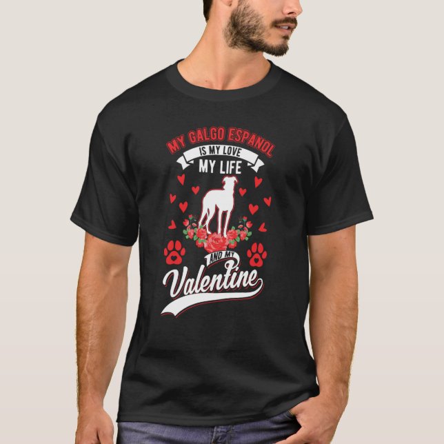 Camiseta Galgo Espanol Valentine's Day Spanish Greyhound Ga (Anverso)