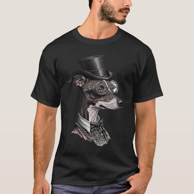 Camiseta Galgo Italiano Gótico Steampunk (Anverso)