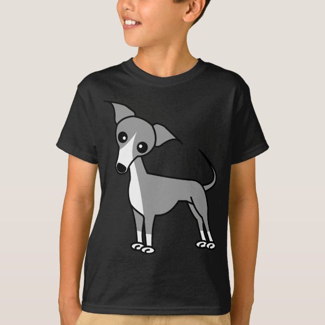 Camiseta Galgo italiano lindo - gris (Anverso)