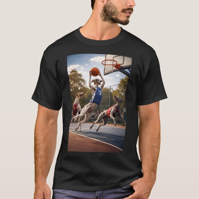 Camiseta Galgos jugando baloncesto (Anverso)
