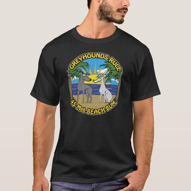 CAMISETA GALGOS REGIR 45 MPH VAGO DE PLAYA (Anverso)