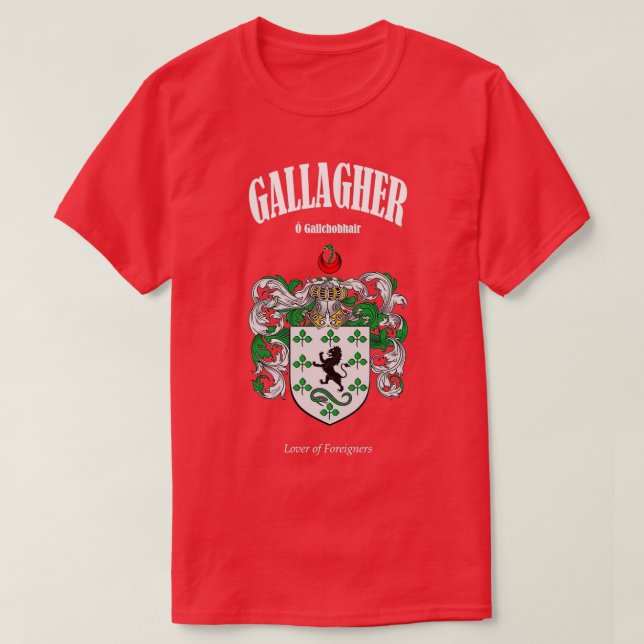 Camiseta Gallagher Family Coat of Arms Translation and Mean (Diseño del anverso)
