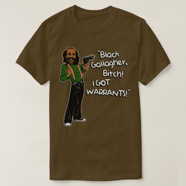 Camiseta Gallagher negro, TENGO ADVERTENCIAS (Diseño del anverso)
