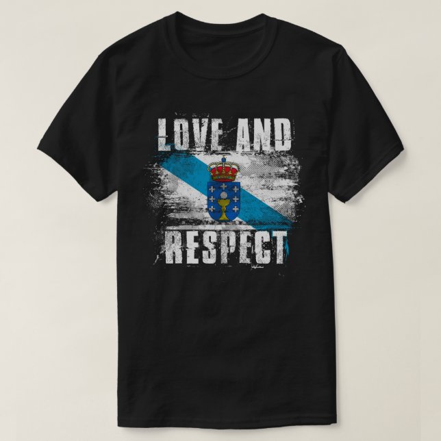 Camiseta Gallego España de la bandera de Galicia del amor   (Diseño del anverso)