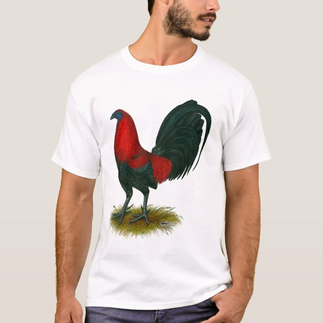 Camiseta Gallero Americano:  Pardo Rojo (Anverso)