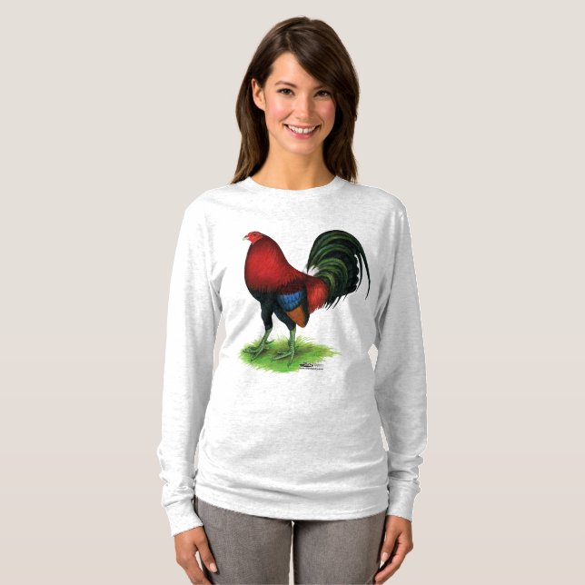 Camiseta Gallero: Rojo oscuro (Anverso completo)