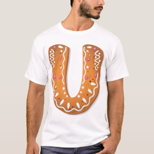 Camiseta Galleta de jengibre letra U monograma galleta de f