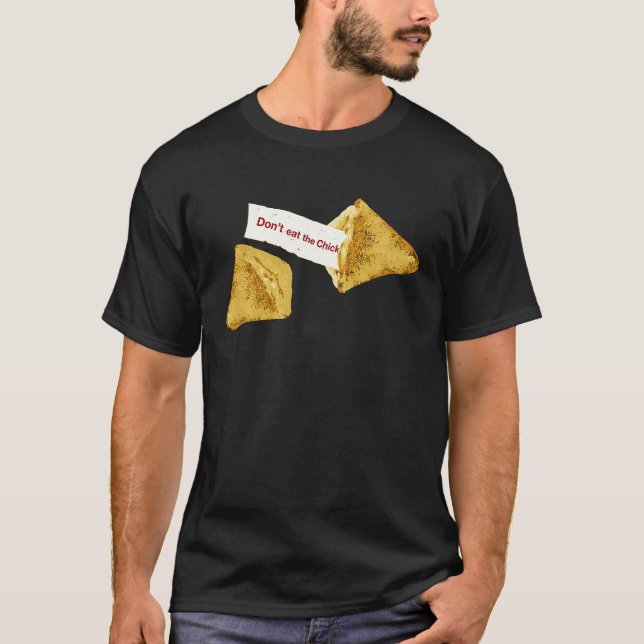 Camiseta Galleta de la Suerte Comida China No Coma el Pollo (Anverso)