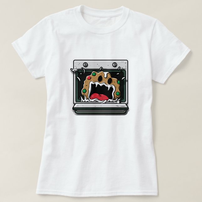 Camiseta Galleta de Navidad Divertida Gritando desde el Hor (Diseño del anverso)