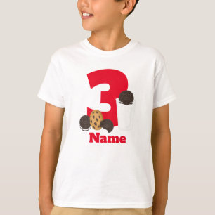 Camiseta galletas con un lado de cumpleaños de leche