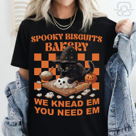 Camiseta Galletas de Halloween Gato Negro Bruja Fantasma Ho