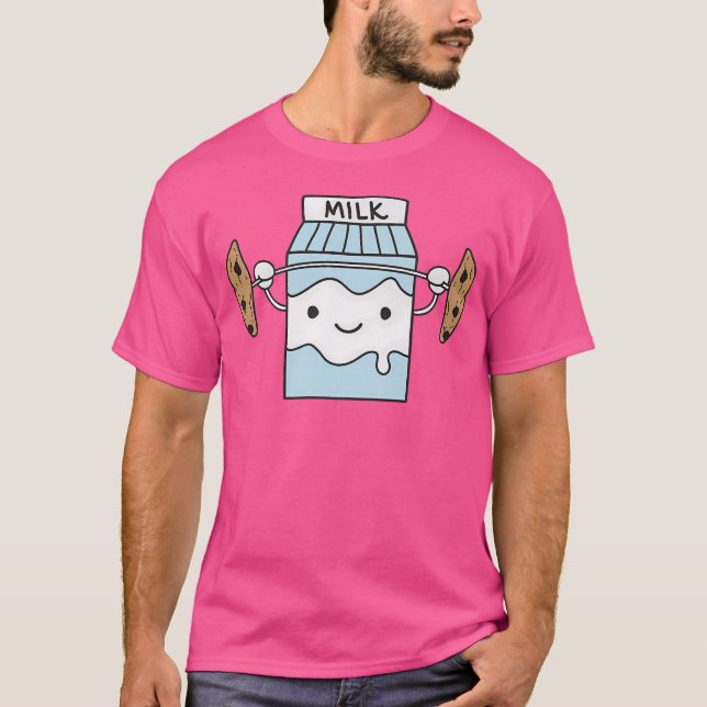 Camiseta Galletas de Levantamiento de Leche Comida Divertid (Anverso)