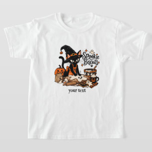 Camiseta Galletas Spookie Bruja Gato Negro Hornear Hallowee
