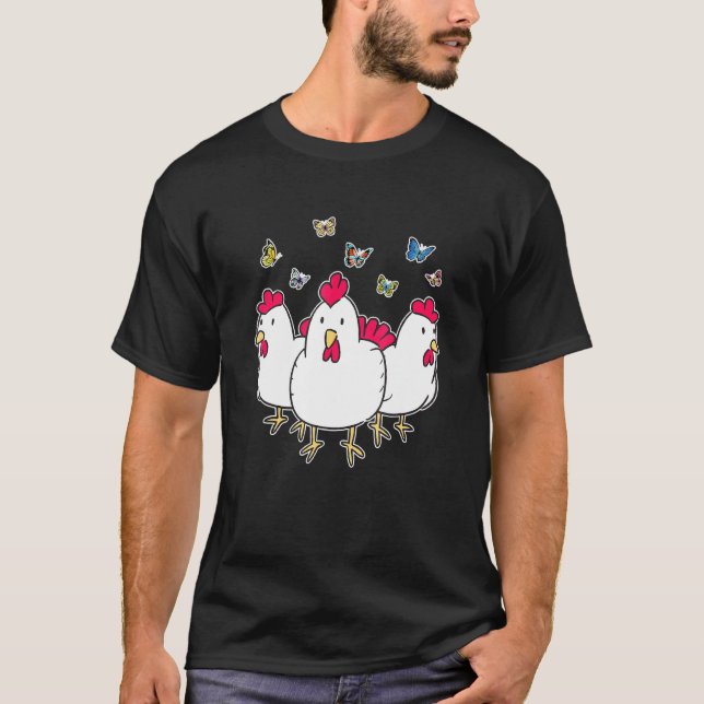 Camiseta Gallina animal de granja (Anverso)