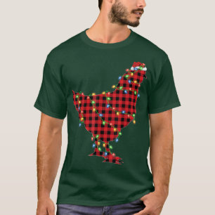Camiseta Gallina con pájaros con navidad alumbra pollo con