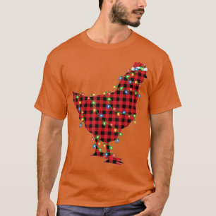 Camiseta Gallina con pájaros con navidad alumbra pollo con 
