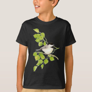Camiseta Gallina cuta en álamo, pájaro, árbol, naturaleza