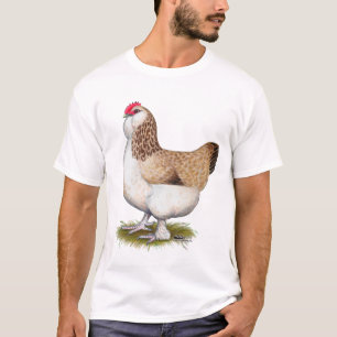 Camiseta Gallina de color salmón de Faverolle
