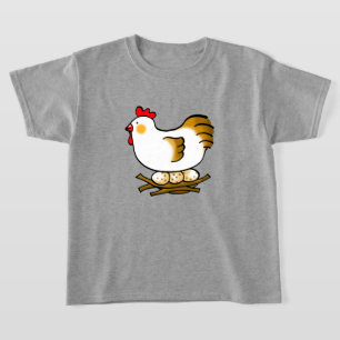 Camiseta Gallina de Dibujos Animados Adorable en el Nido co
