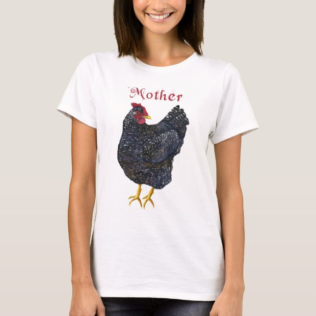 Camiseta Gallina de la madre (roca barrada) (Anverso)