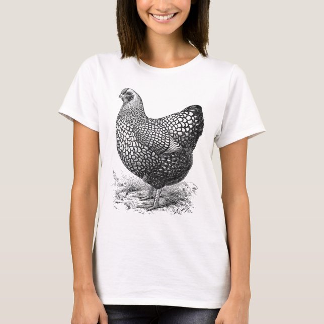 Camiseta gallina de plata del wyandotte (Anverso)