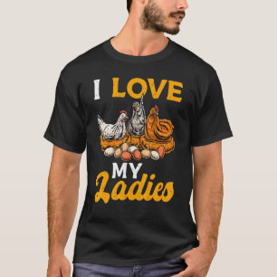 Camiseta Gallina Granjera Gallinas Huevos Pollitos Amo a Mi