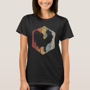Camiseta Gallina Granjero Pollos Pollito Retro Huevo Siluet