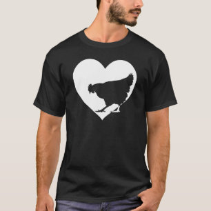 Camiseta Gallina Linda Que Ama Pollos Corazón Blanco Genial