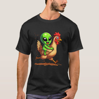 Camiseta Gallina Pollito Alien Divertido Amantes Animales C