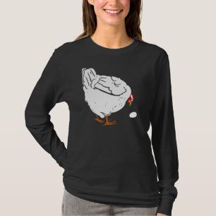 Camiseta Gallina y huevo del pollo del grabar en madera del