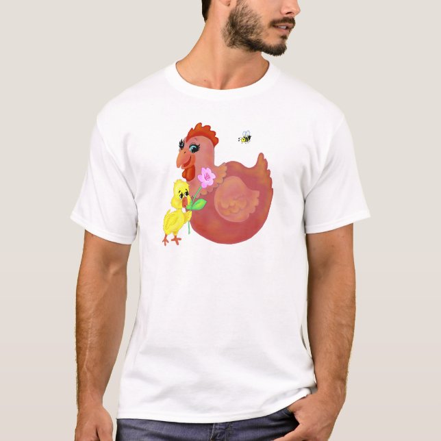Camiseta Gallina y polluelo (Anverso)