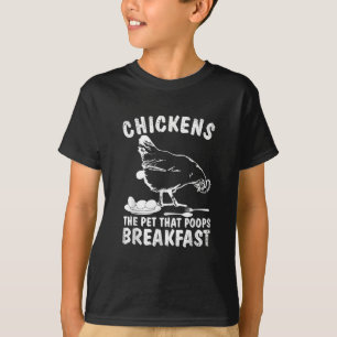 Camiseta Gallinas Divertidas Mascota Caca Desayuno Granjero