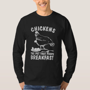 Camiseta Gallinas Divertidas Mascota Caca Desayuno Granjero