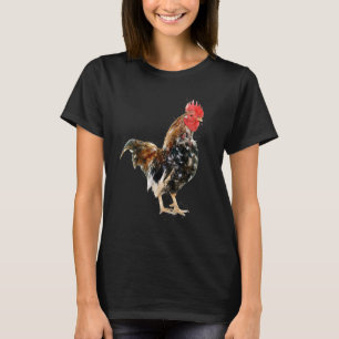 Camiseta Gallo Acuarela Pollo Motivo Animal de Granja