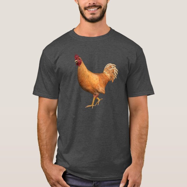 Camiseta Gallo anaranjado colorido (Anverso)