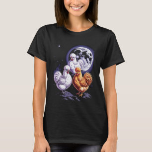 Camiseta Gallo Animal de Granja 3 Gallinas Luna Aullando Gr