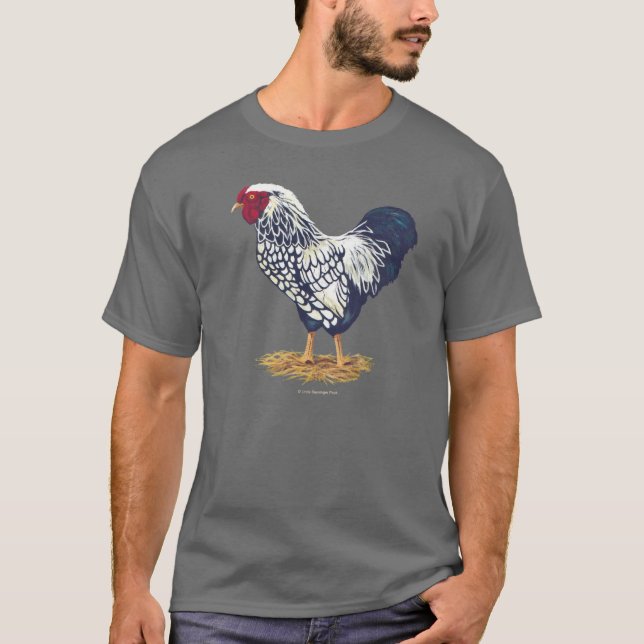 Camiseta Gallo atado plata de Wyandotte (Anverso)