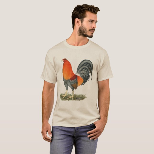 Camiseta Gallo Azul Rojo Gamecock (Anverso completo)